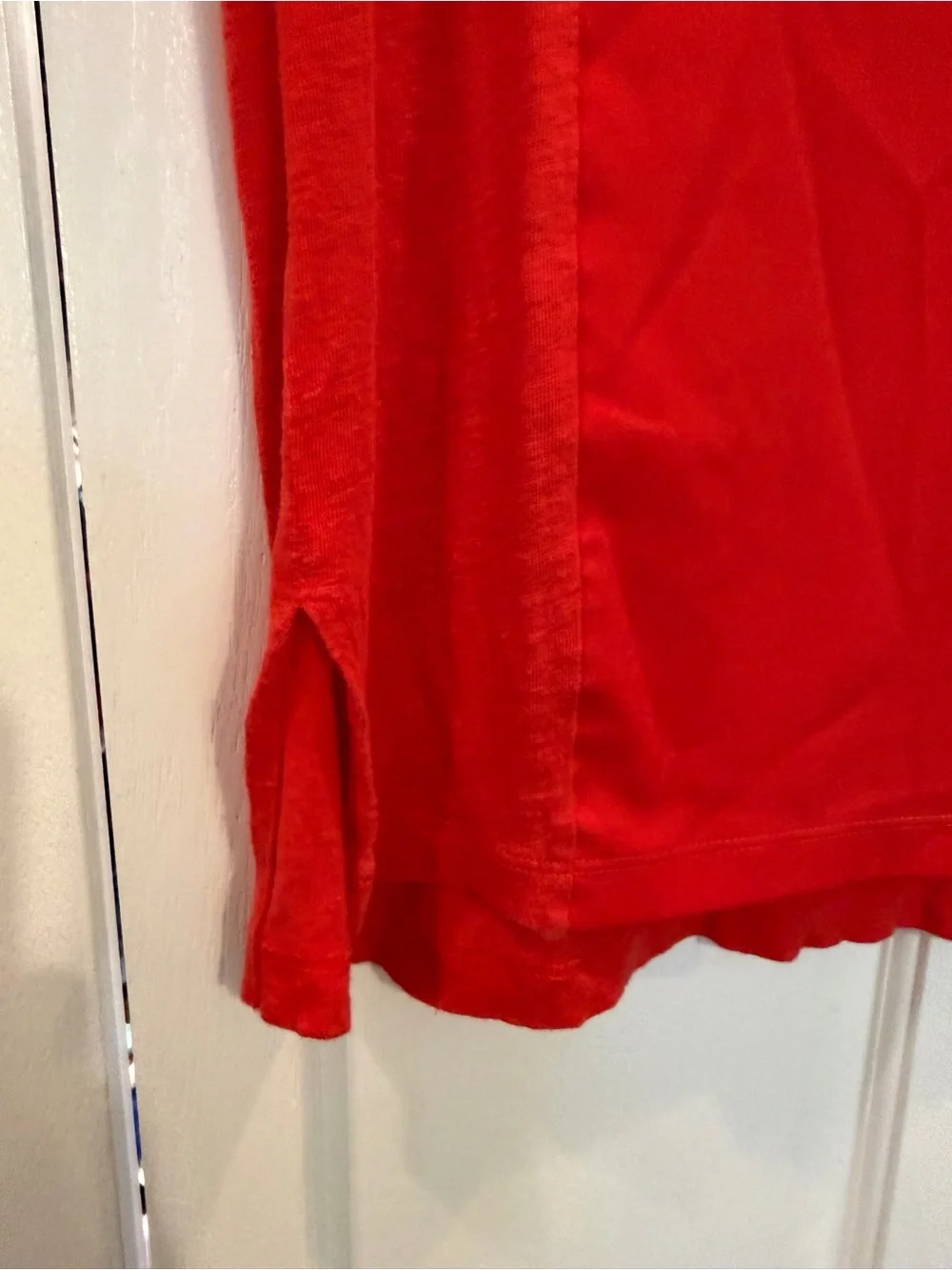 Banana Republic Fire Red / Orange V-Neck Sleeveless Tank Cotton Knit - Picture 4 of 11